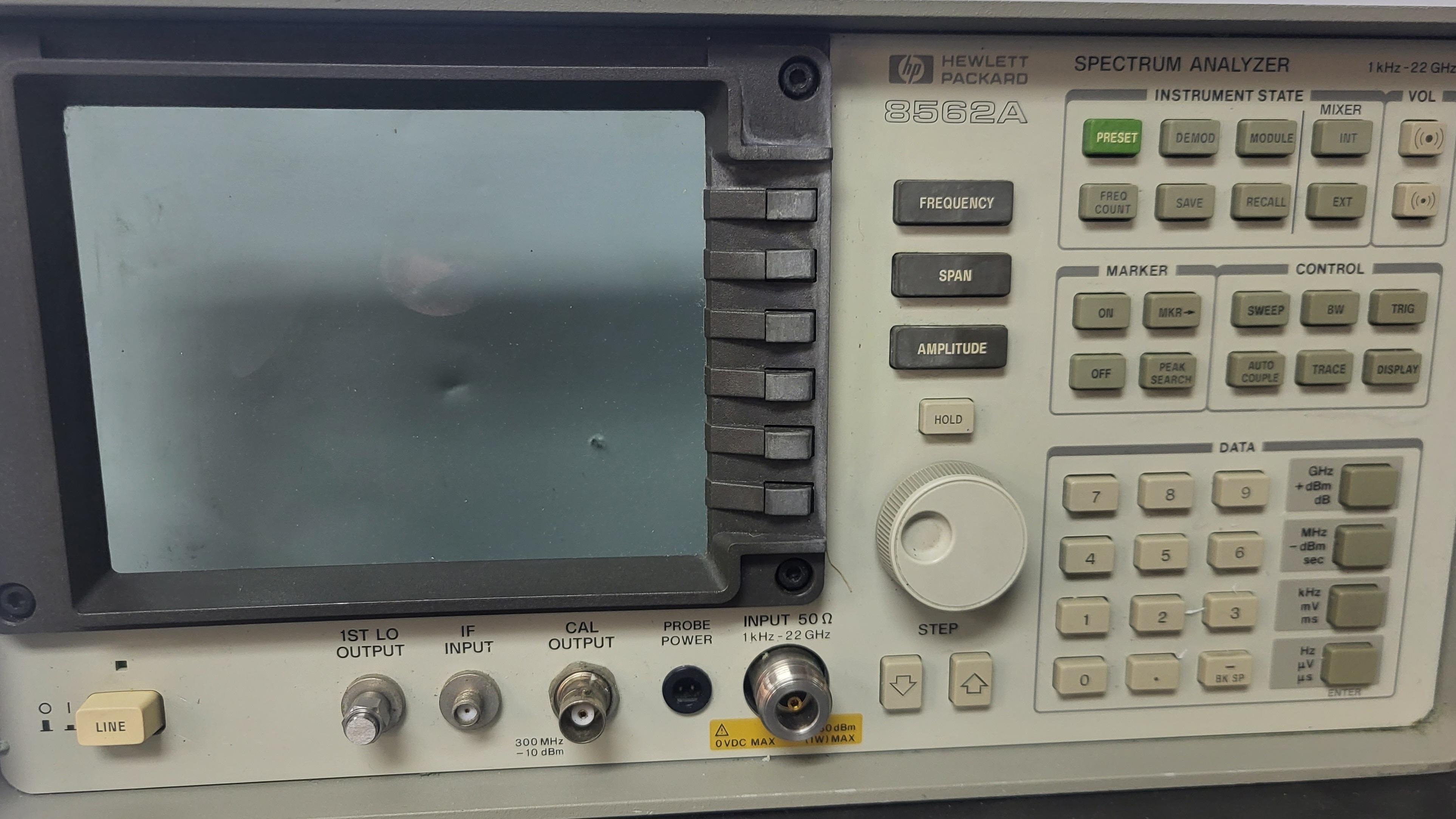 HP SPECTRUM ANALYZER Hp 8562A FRONT PANEL Analyzers, Test Equipment