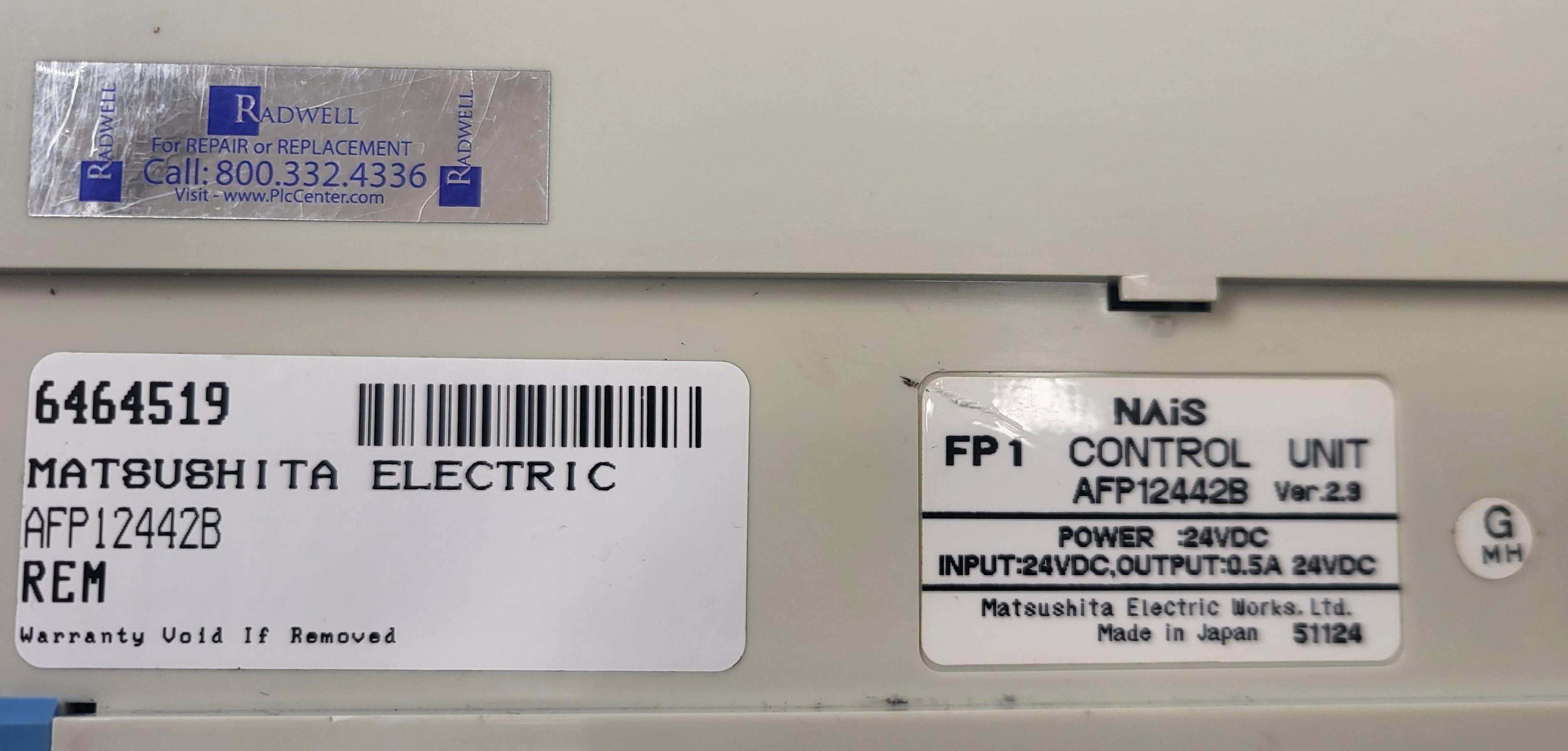 Matsushita NAIS FP1-C40 Control Unit AFP12442B - Image 4