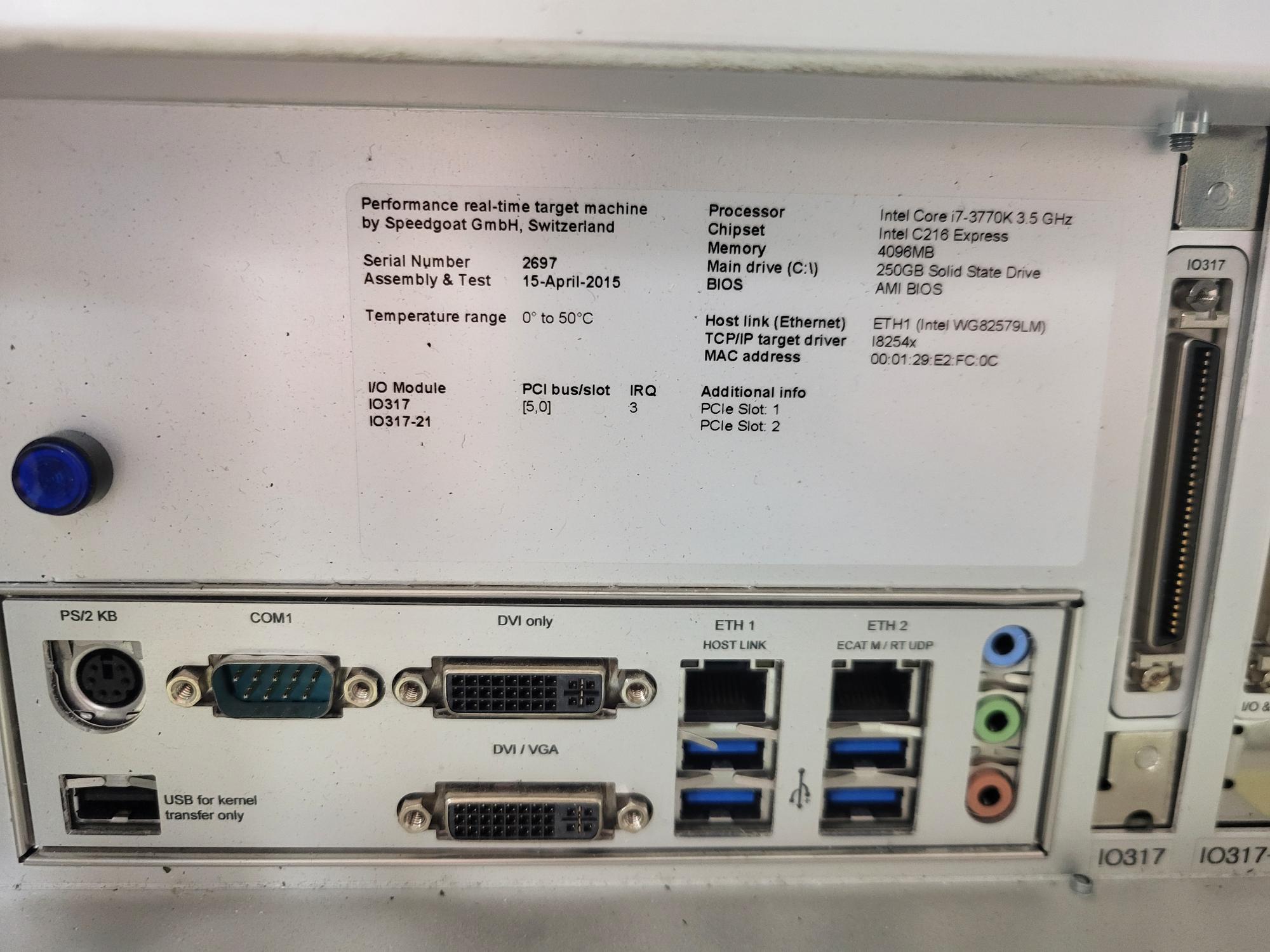 Speedgoat 109100 Real-Time Target - AS IS