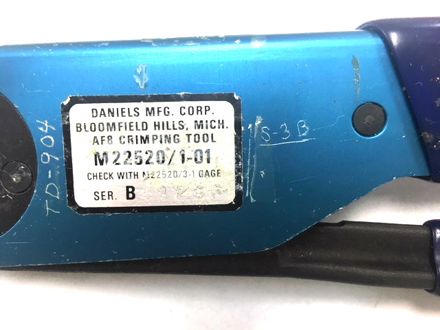 Daniels M22520/1-01 AF8 Crimping Tool - Crimp Insertion and