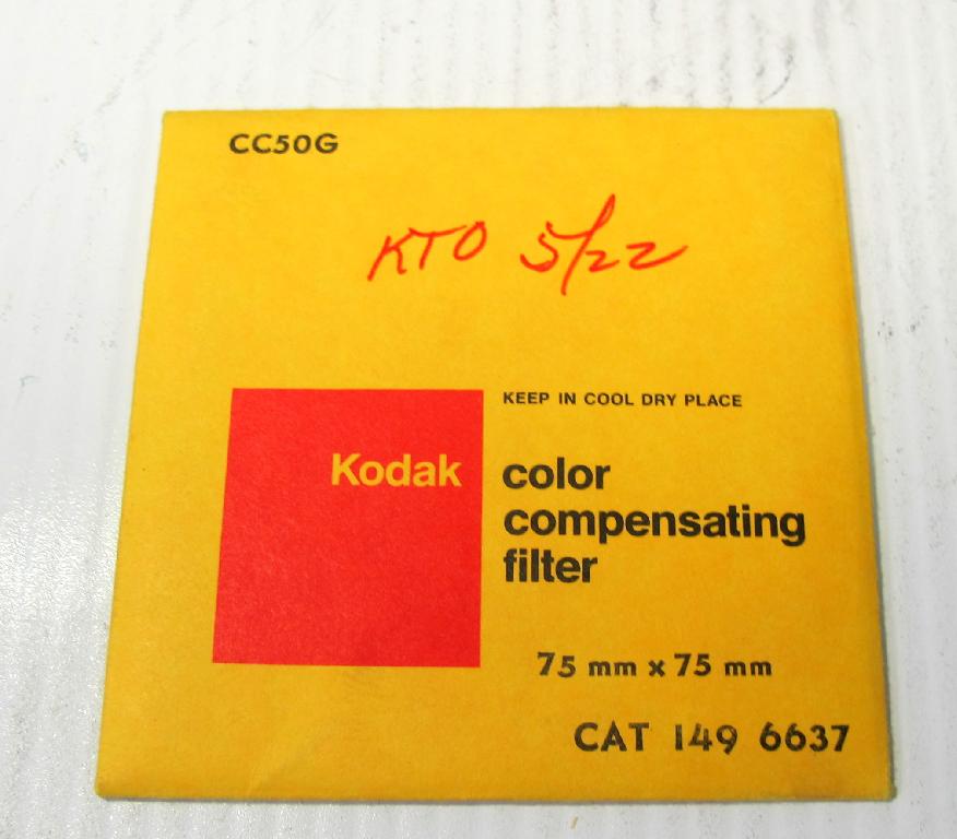 Kodak CC50G Color Compensating Filter Filters Iris Diaphragms and