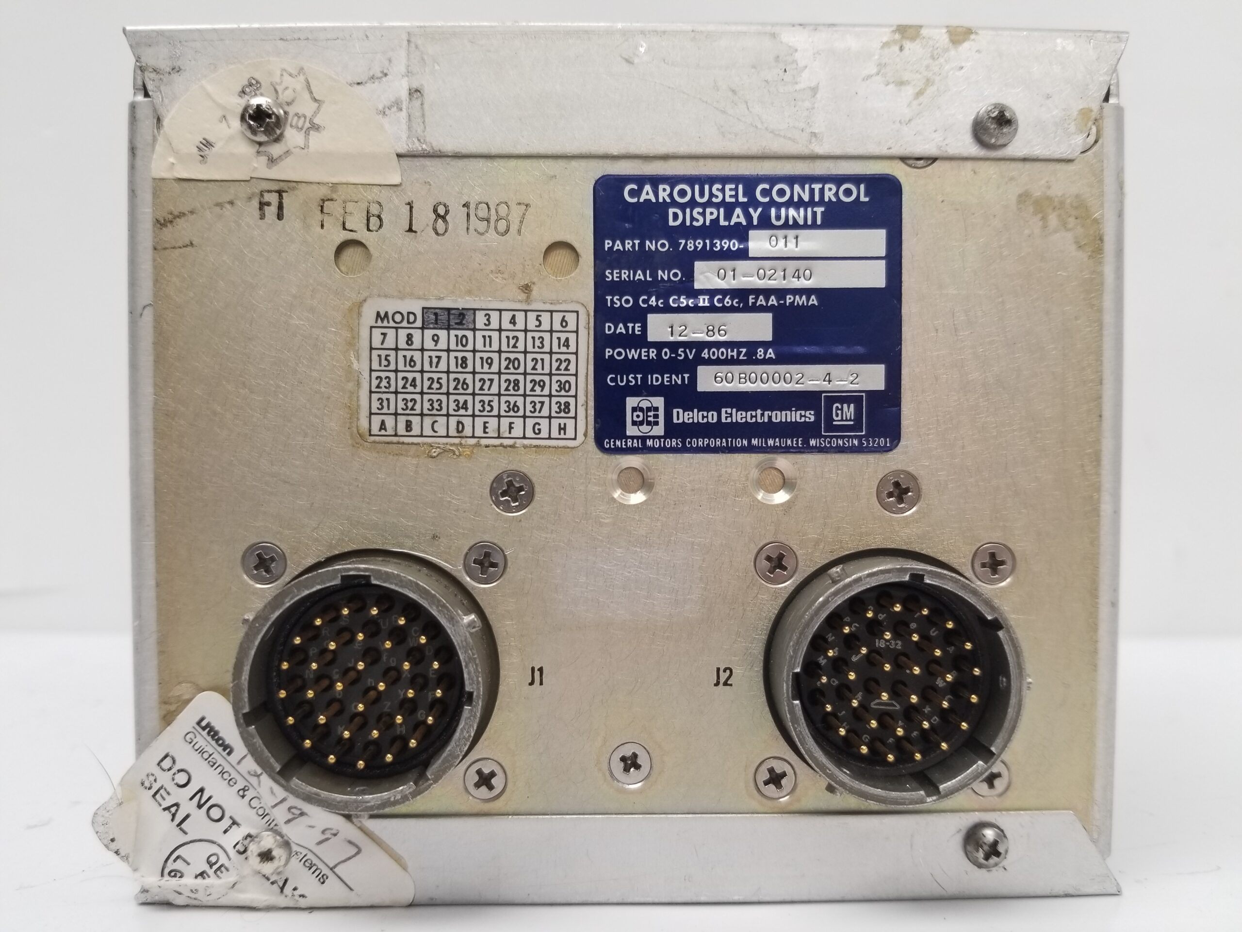 Delco Electronics 7891390011 Carousel Control Display Unit