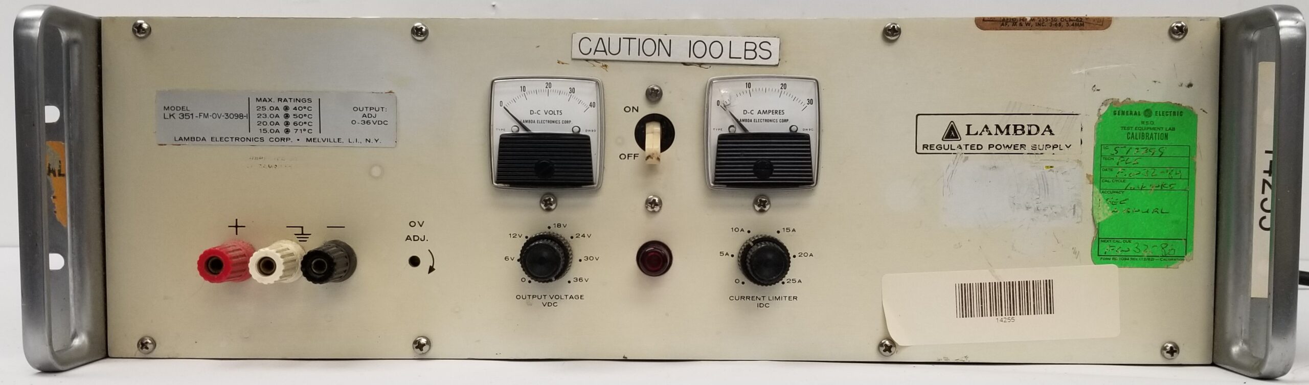 Lambda LK351 Heavy Duty Regulated Power Supply 0-36V 0-25A for PARTS/REPAIR