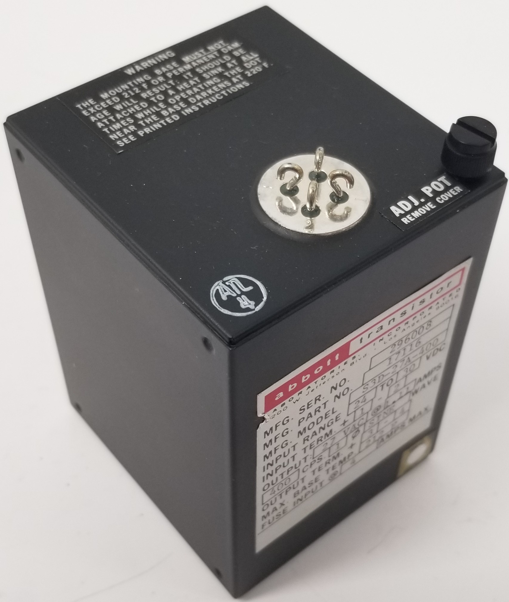 Abbot Electronics S3D-27A-400 Aircraft Inverter Module