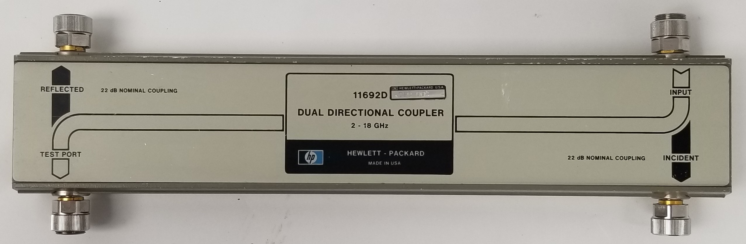 Hewlett Packard 11692D Dual Directional Coupler 2-18GHz OPT 004