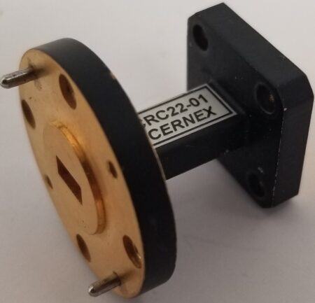 Cernex CRC22-01 UG-383/U Circular to UG-599/U-M Square Flange WR22 Waveguide Adapter