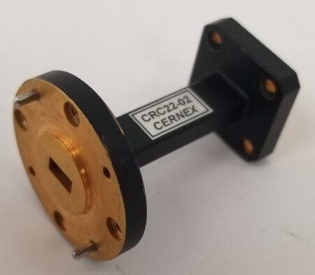 Cernex CRC22-02 UG-383/U Circular to UG-599/U-M Square Flange WR22 Waveguide Adapter