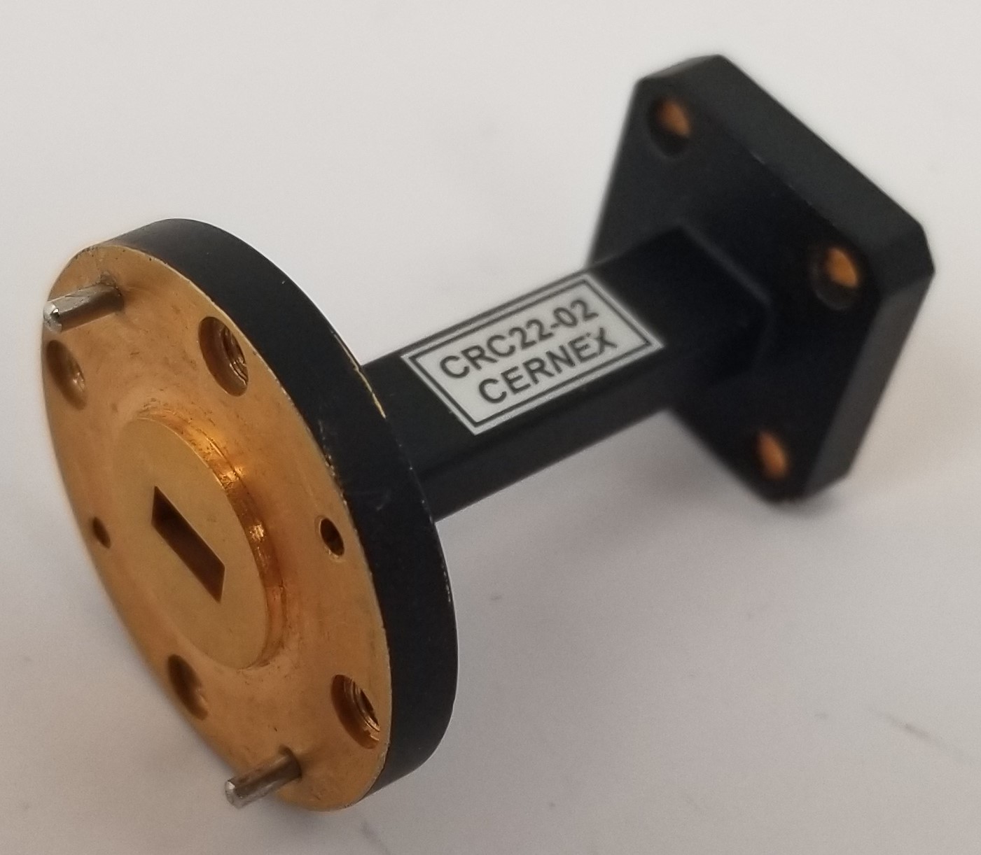 Cernex CRC22-02 UG-383/U Circular to UG-599/U-M Square Flange WR22 Waveguide Adapter