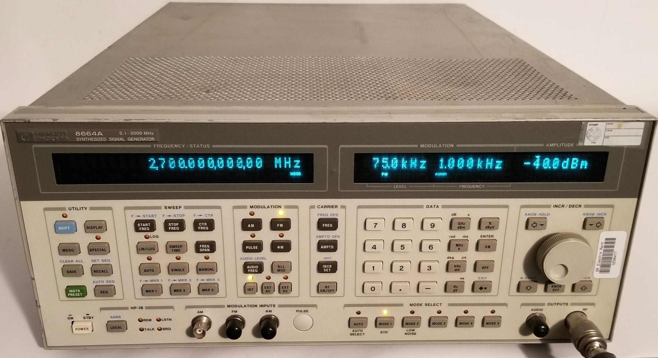 Hewlett Packard 8664A Signal Generator 0.1-3GHz