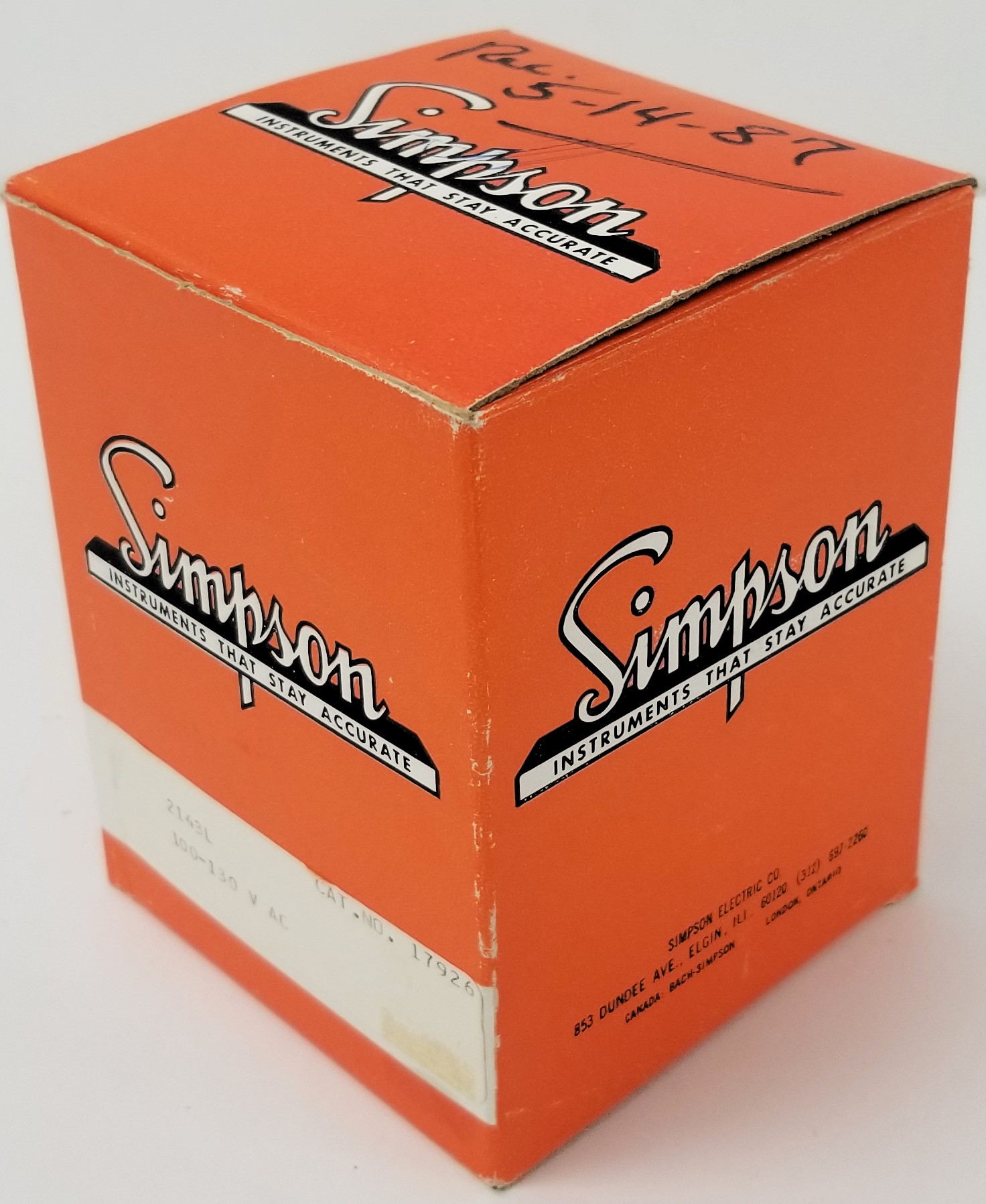 Simpson 2143L Panel Meter 100-130 V.A.C 60Hz 250° Long Scale - Image 5