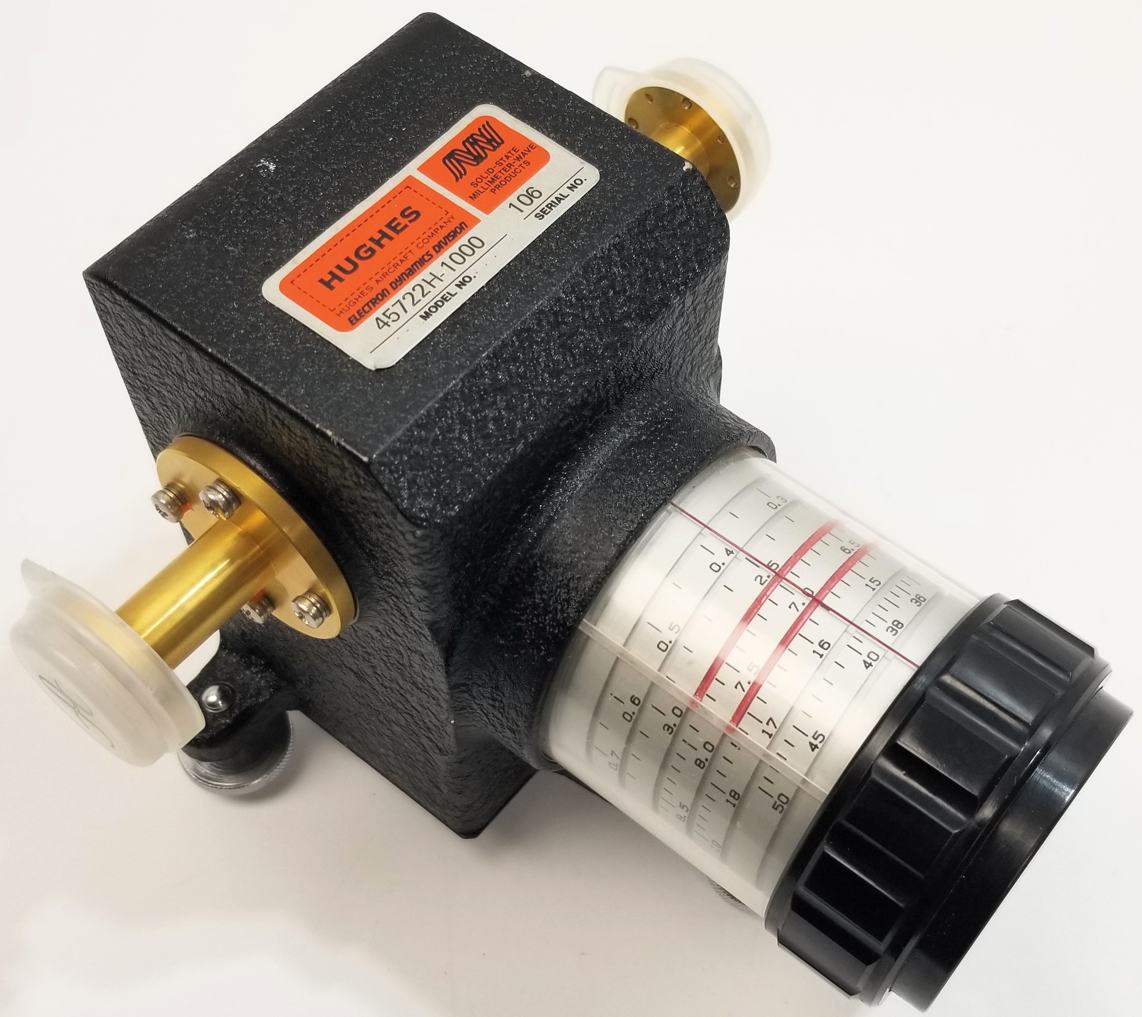 Hughes 45752H-1000 WR22 Precision Direct Reading Rotary Vane Attenuator 0-50dB