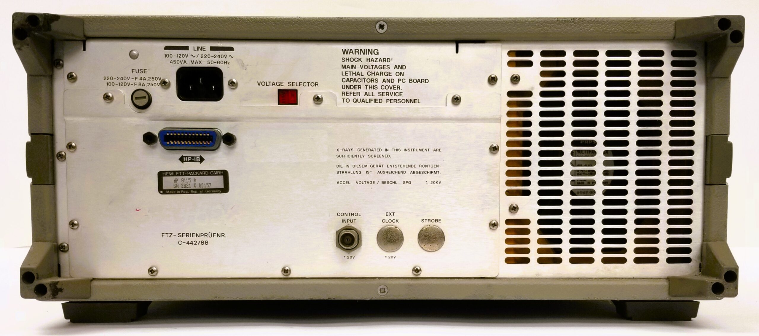 Hewlett Packard 8115A 50MHz Dual Channel Pulse Generator - Image 3