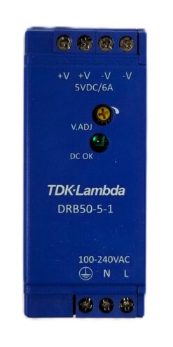 TDK-Lambda DRB50-5-1 DIN Rail Mount Industrial D.C. Power Supply