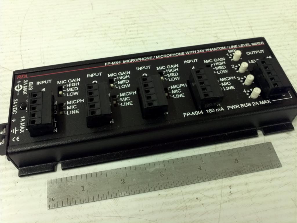 RDL FPMX4 4 Channel Audio Mixer Audio Visual Equipment BMI Surplus