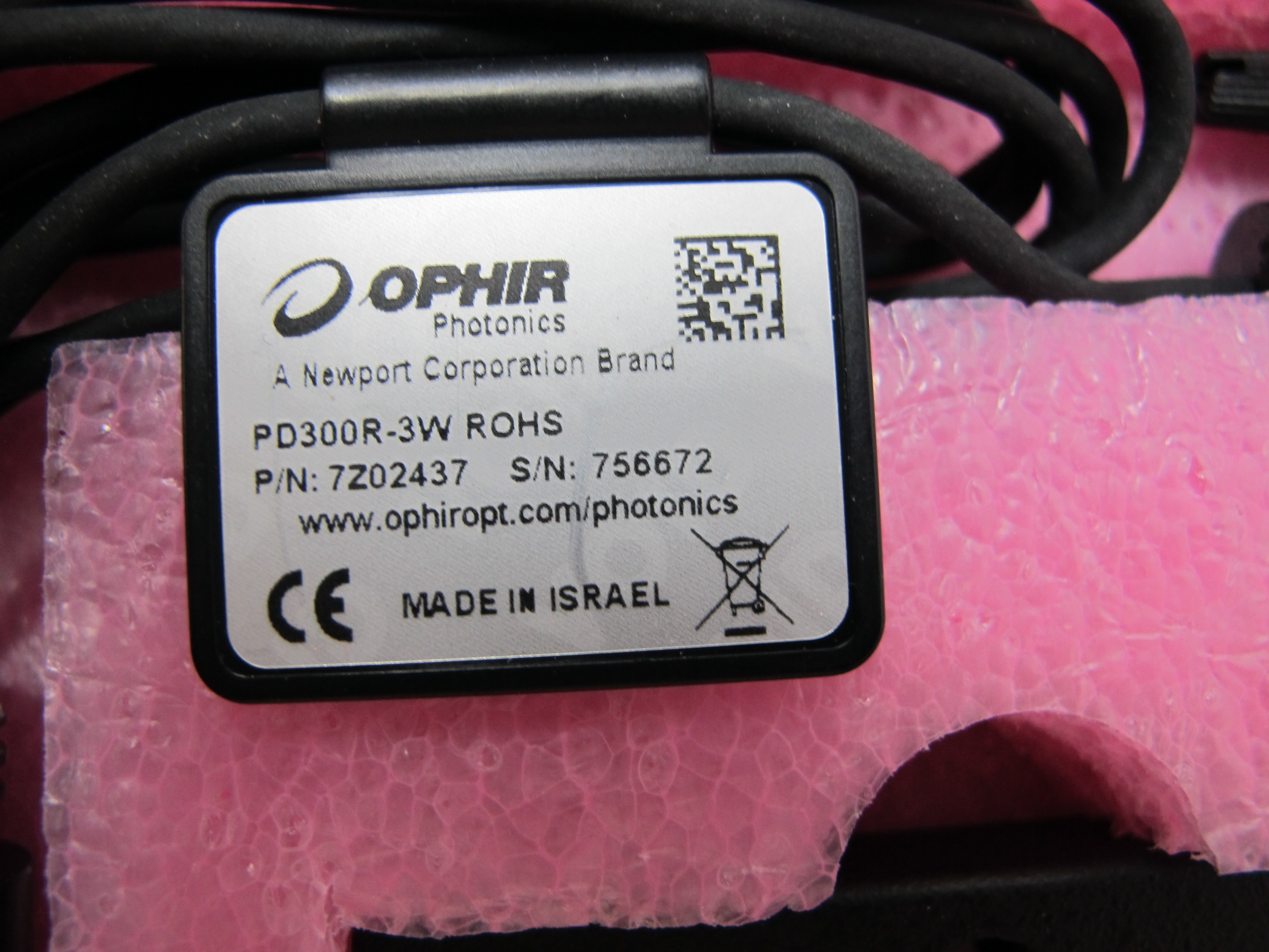 Ophir Laser PhotoDiode Sensor PD300R3W Optical Power and Energy