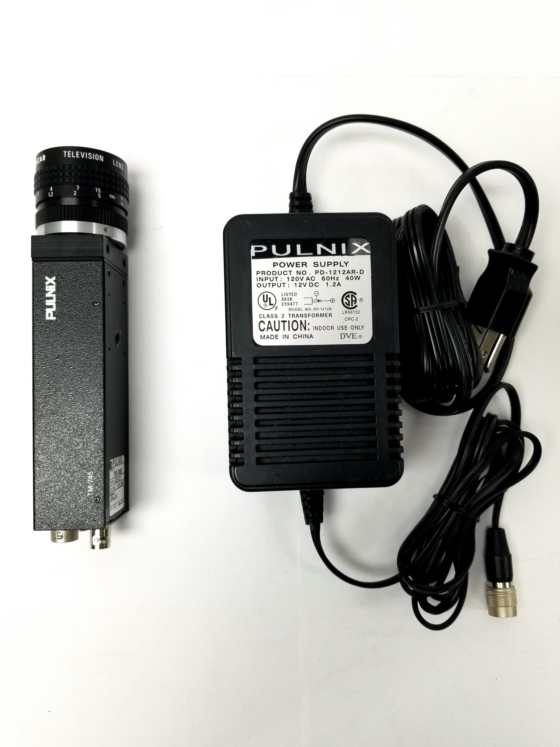 Pulnix 745E Video Camera With Power Supply And Cosmicar 25mm 1:1.4 Lens - Image 3