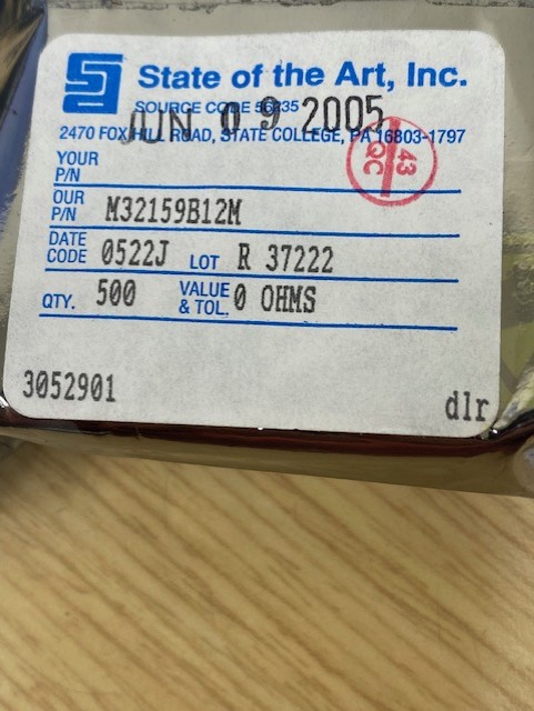 State-of-the-Art M32159B12M Resistors - LOT OF 500