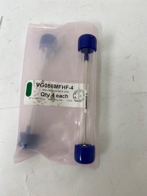 RF Coax VG086MFHF-4 Micro RF Coaxial Cable Assy. - LOT OF 2