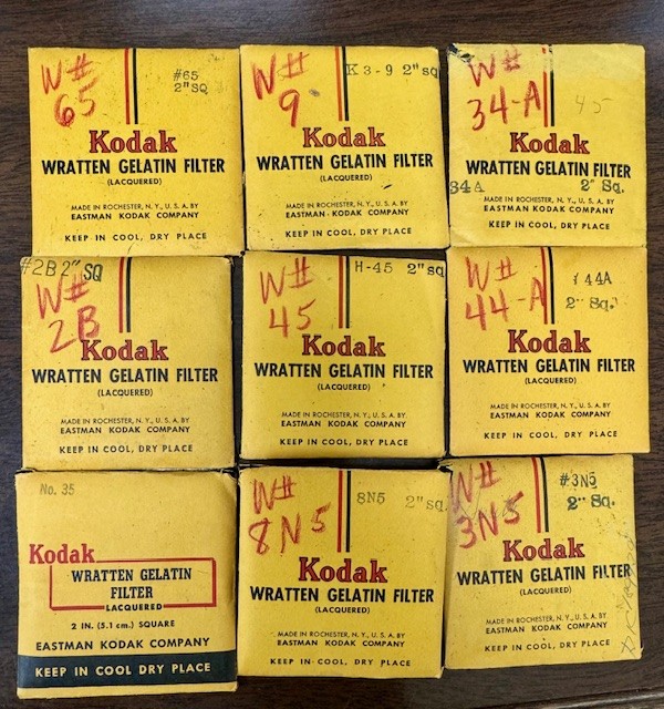 Kodak Wratten Gelatin Filters - LOT OF 9