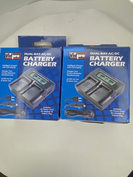 Vidpro Dual-Bay LCD Digital Charger - LOT OF 2