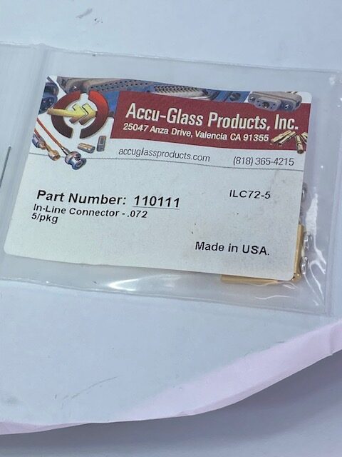 Accu-Glass Products In-Line Connector - BAG of 5