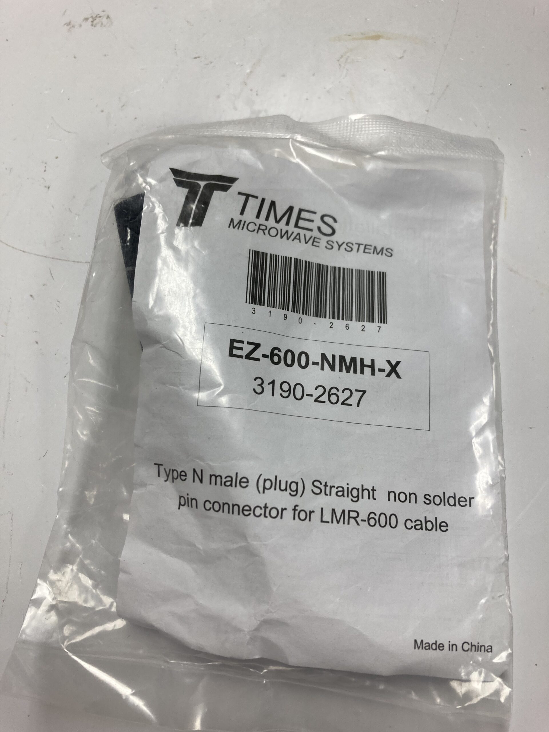 Times Microwave Systems EZ-600-NMH-X N male Straight EZ Connector For LMR-600 - Image 2