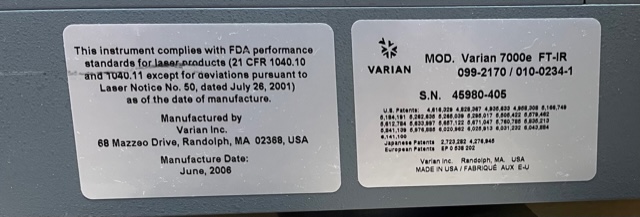 Varian 7000e FT-IR Spectrometer - Image 3