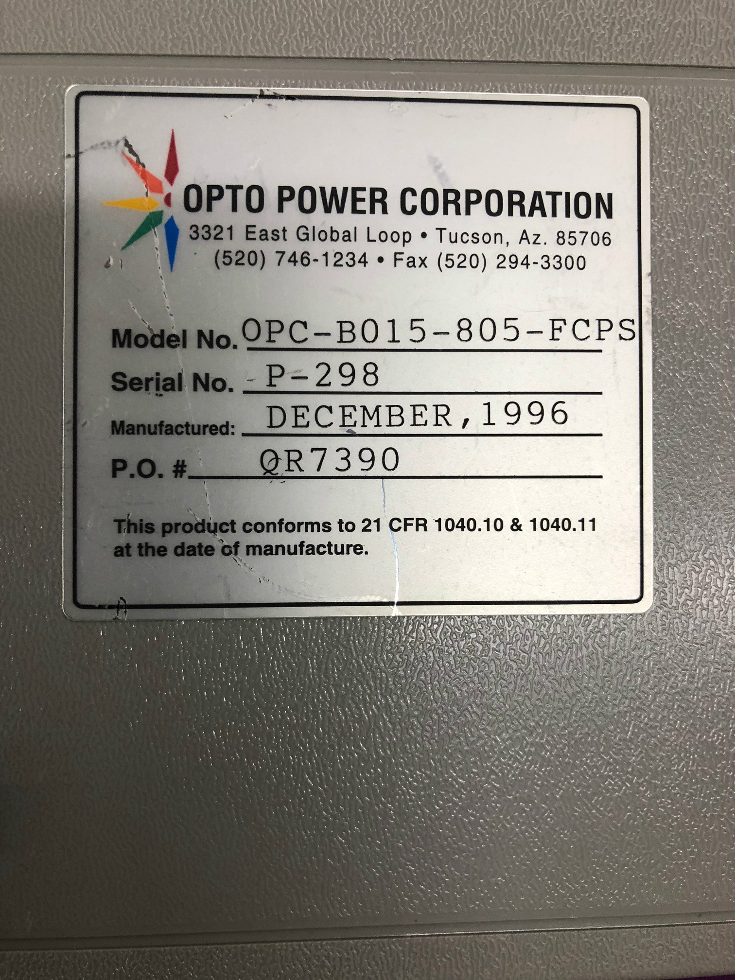 Opto Power Corp. Diode Pumped Laser OPC- - Image 3