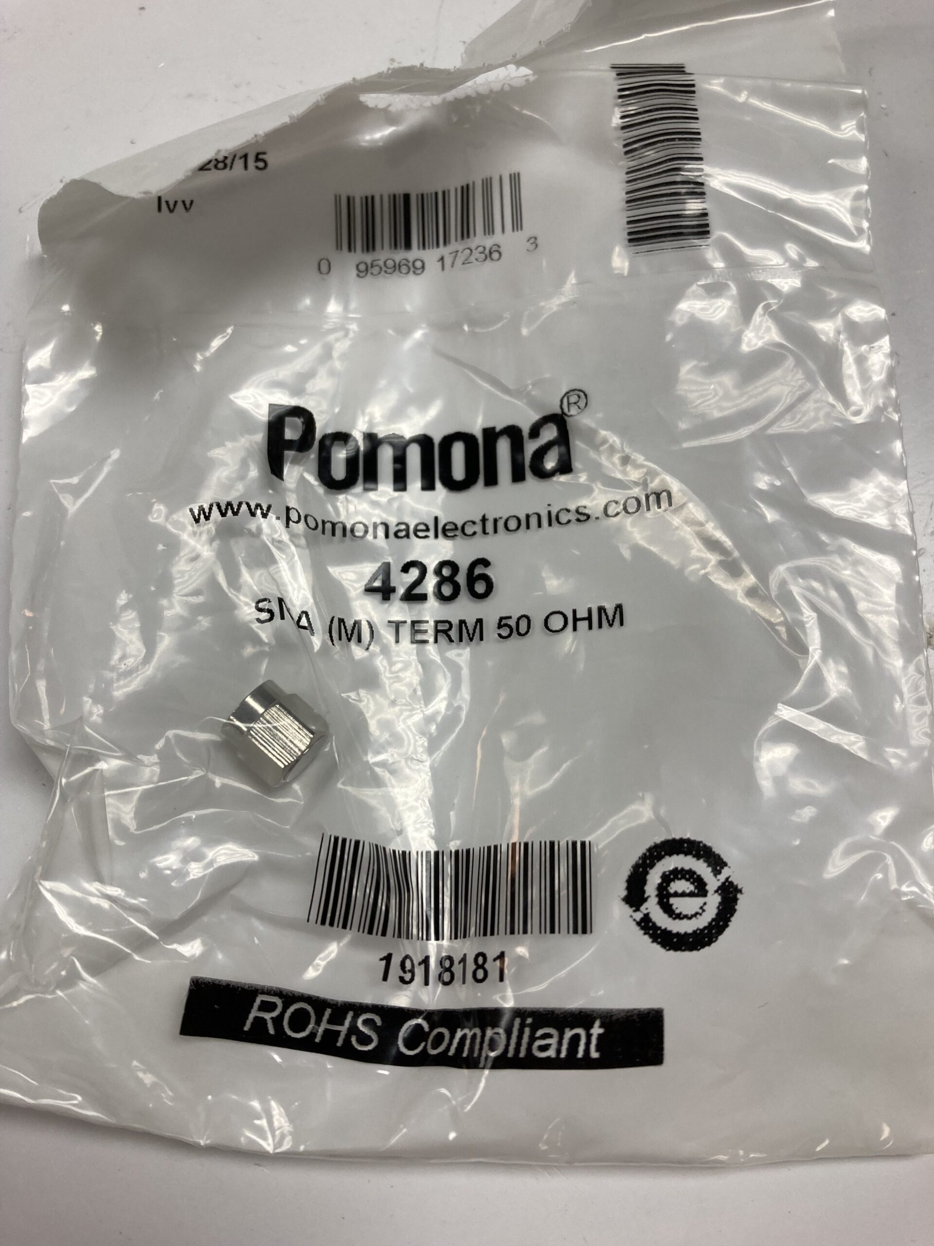 Pomona Electronics 4286 Male SMA Termination Plug; 50Ohms