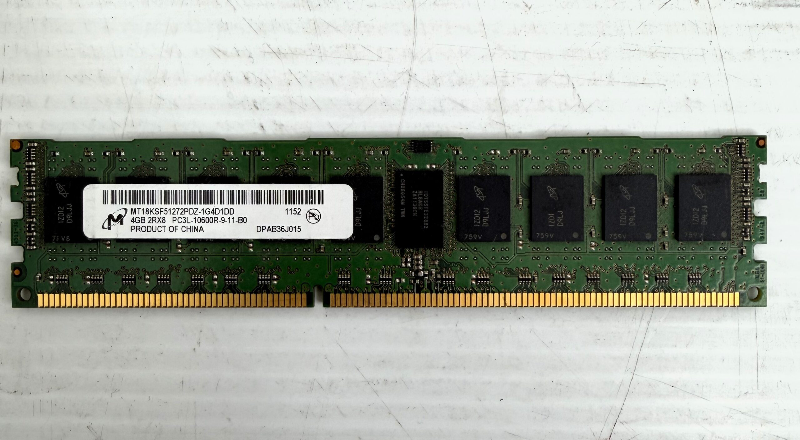 Micron 4GB DDR3L PC3L-10600R MT18KSF51272PDZ-1G4D1