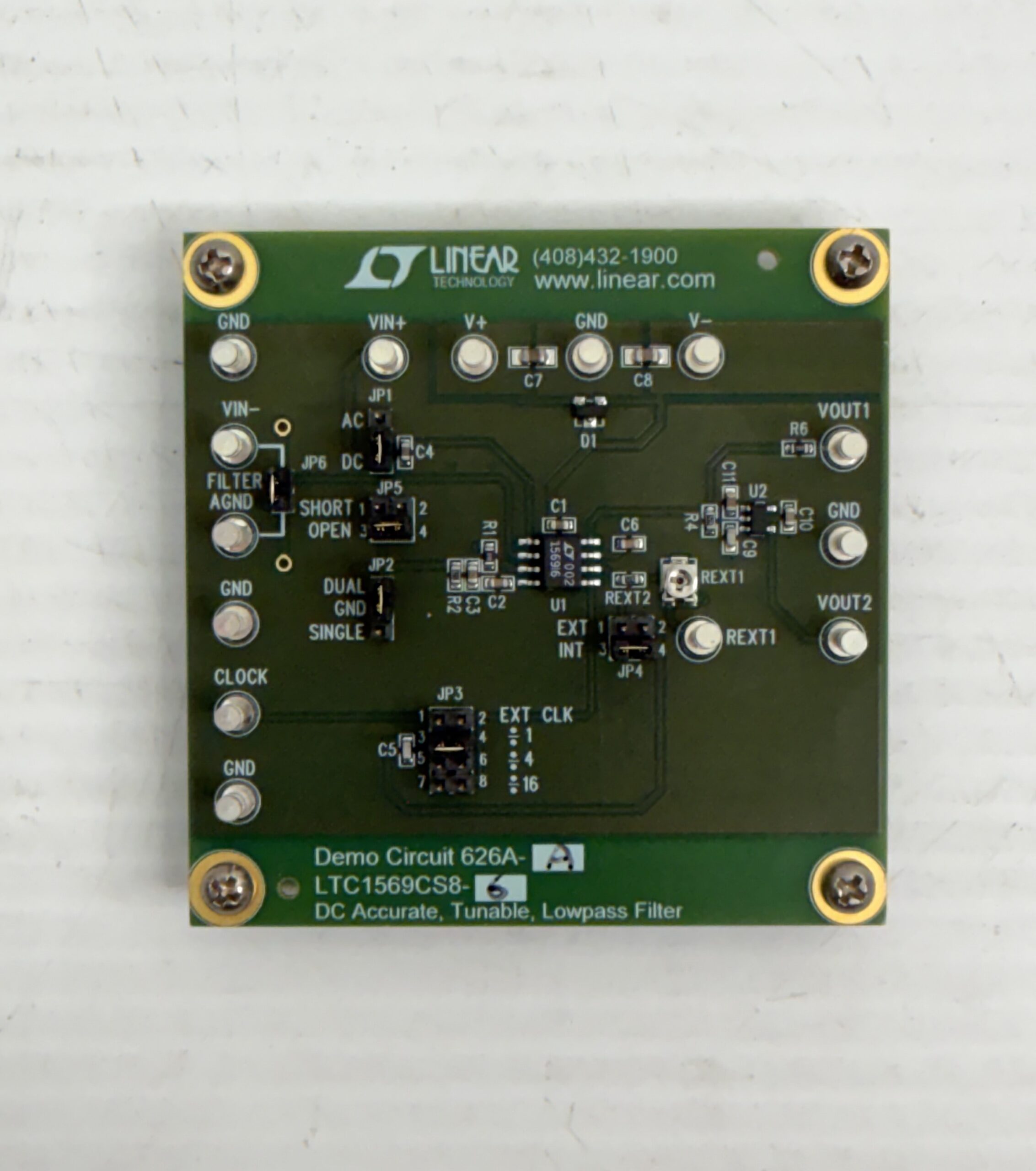 Analog Devices DC626A-A Low Pass Filter Evaluation Board